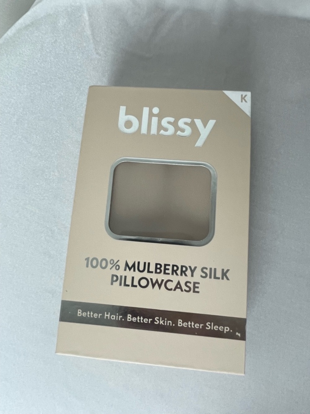 Blissy 100% Mulberry silk natural beige king size NWT